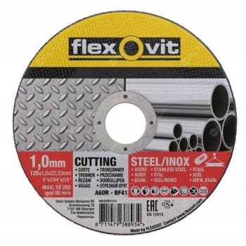 Řezací kotouč Flexovit 125 x 1,0 x 22,2 mm na nerez i ocel