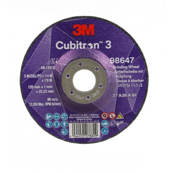 Brusný kotouč Cubitron 3 125 x 7,0 x 22,2 mm, na ocel i nerez, 3M