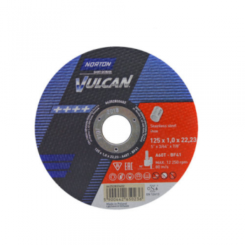Řezací kotouč Norton Vulkan 125x1,0x22,2mm na nerez